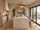 Beautiful open kitchen w/ Taj Mahal countertops. Conceptual Rendering - for illustrative purpose.